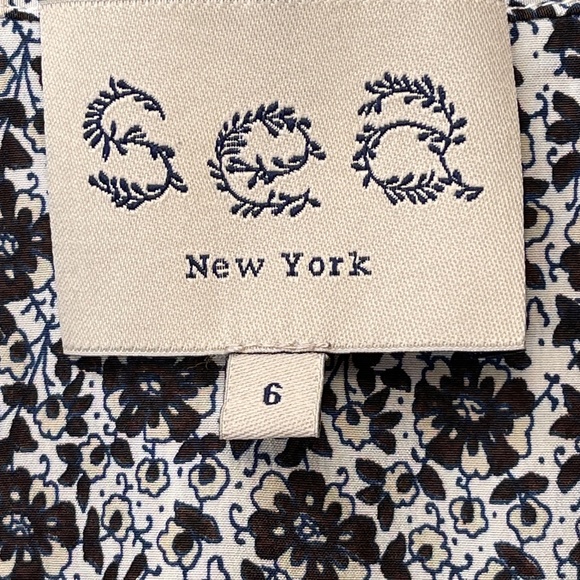 Sea NY Mosaic Patchwork Tile Geo Floral Print Ombré Tassel Silk Boho Blouse Top - Picture 10 of 11